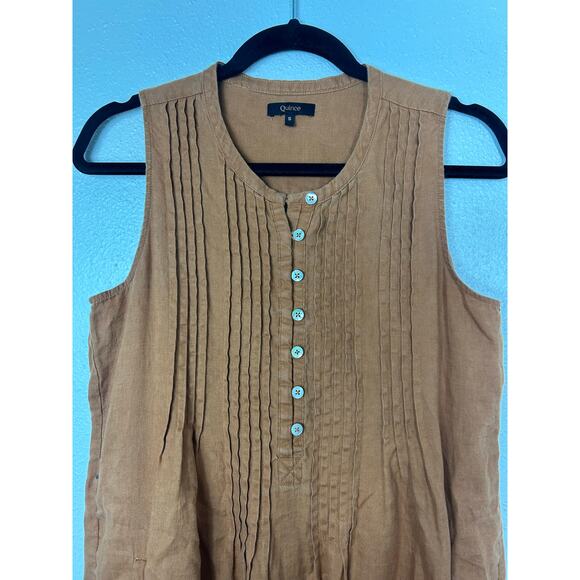 Quince European Linen Sleeveless Swing Dress Teracotta Sz Small Bogo Lagenlook - Picture 3 of 9